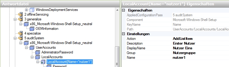 Neuer Nutzer Neuer Nutzer angelegt