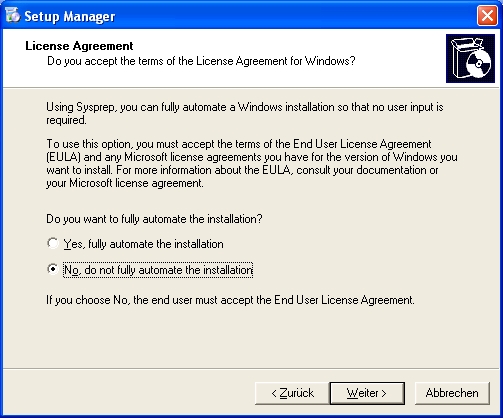Setup Manager EULA