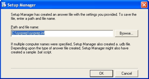 Setup Manager Speichern