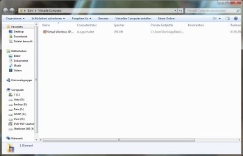 Verwaltung Virtual PC